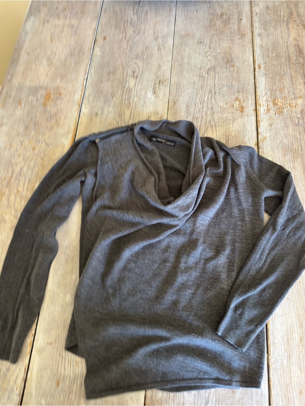 All Saints Charcoal Cowl Neck Sweater